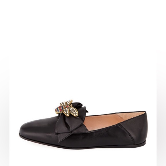 GUCCI WOMENS SZ EU39.5 QUEEN MARGARET BLACK LEATHER LOAFERS - Picture 5 of 8